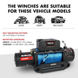 X-BULL Electric Winch 12V 12000LBS Synthetic Rope Wireless remote 4WD 4X4 Car Trailer V211-AUEB-XBEW006S