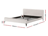 Artiss BedStory Queen Bed Frame with Mattress Set Platform Base Pocket Coil Linen Upholstered BFRAME-SET-AMMY-XF-34-Q