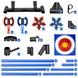Axe Throwing Bristle Target Set with 8 Throwing Safety Axes and Ninja Stars Flexible Stand for Kids V985-AXETARGET