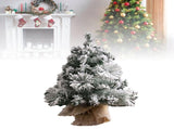 17.7in Artificial Mini Xmas Tree Snow Flocked Artificial Pine Xmas Tree for Home Office Party Shop V1294-YM0901-3115240085111