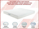 King 30cm Green Tea Memory Foam Mattress Cooling Comfort with CertiPUR-US Certified Foam V63-826481