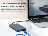 Docking Station 12 in 1 Dual HDMI USB C Hub 4K Multiport Adapter Laptop Expansion V1263-JX-7777