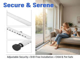 1 Set Adjustable White Sliding Glass Door Bar, Multifunctional Carbon Steel Support for Home Use V1366-AZ2-W-17624