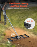 VEVOR 10x30in Lawn Leveling Rake 83.9 in Adjustable Handle for Yard Golf Court V952-CPPZPEKCGK10XK3HSV0