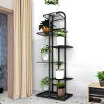 SOGA 8 Tier 9 Pots Black Metal Plant Stand Flowerpot Display Shelf Rack Indoor Home Office Decor FPOTH06