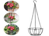 Set of 2 Modern Iron Plant Hangers, Stylish Outdoor Garden Hanging Baskets for Plants, and V1369-AZ3-W-12996