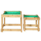 Keezi Kids Sandpit Wooden Sandbox Sand Pit Water Table Outdoor Toys 101cm KS-WSB-NAT