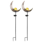 2Pcs Warm White Light Solar Light Iron Hollow Courtyard Night Lighting Decorating Lamp V1294-YM0901-3111200239411