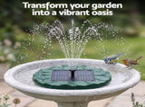 Gardeon Solar Fountain Pumps Bird Bath Floating Lotus Desig Water Feature 31cm FOUNT-POND-B-LED-LEAF