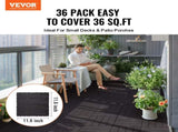 Interlocking Deck Tiles, 36 Pack,11.6"x11.6" 36 sq. ft Plastic Waterproof Outdoor Flooring All V952-HDDBSL4TBTSZO4PBXV0