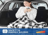 12V Car Electric Blanket for Cozy Winter Travel Soft Fleece Heating Throw for Cars, Trucks, RVs, V1341-ZY-NPJBVML3-BLACK