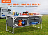 Camping Kitchen Table, Quick set-up Folding Camping Table with A Carrying Bag, 3 Adjustable Heights, V952-CWJKYDCFHSHSB10K7V0