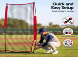 Everfit Baseball Pitching Net L Screen Softball Practice Portable Black SN-B-BS77-RD
