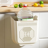 Wall Mount Foldable Plastic Trash Can Kitchen Food Waste Storage Bin For Cabinet Bedroom Indoor V1369-AZ3-W-14893