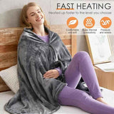 Electric Heated Flannel Blanket - 150x80cm USB-Powered Wearable Heating Shawl V888-ELOSUNG15115