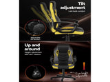 Artiss Gaming Office Chair Computer Executive Racing Chairs High Back Yellow OCHAIR-H-GAME-YE