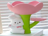 Rabbit Flower Key Tray Resin Storage Plate Jewelry Holder Home Decoration for Bedroom Office V1294-YM0703-3115230050011