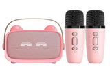 Mini Karaoke Machine - Portable MP3 Player with 2 Wireless Mics Toys & Gifts Pink V1263-JX-6967-2