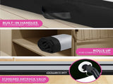 Powertrain Airtrack 20cm Thick 4m x 1m Inflatable Gymnastics Tumbling Mat Air Track - Black IFM-0401-GYBK