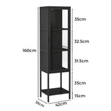 Stacked Glass Display Cabinet Collections Storage DBOX1004-4-BK