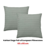 Bianca Pair of Kahlani Sage European Pillowcases 65 x 65cm V442-BCA-PILLOWC-KAHLANI-SAGE-EU