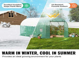 Walk-in Tunnel Greenhouse 11.32x6.4x6.3ft Galvanized Frame PE Cover Green V952-SDXWS12X7X7F5RQUZV0