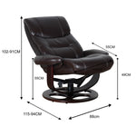 Julio Faux Leather Premium Reclining Lounge Arm Chair w/ Ottoman Swivel Sofa V563-75626