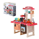Keezi Kids Kitchen Pretend Play Set Cooking Sound Steam Light Function PLAY-KITCHEN-PK