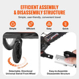 VEVOR Bike Trailer for Toddlers, Kids, Double Seat, 45 kg Load, 2-In-1 Canopy Carrier Converts to V952-LYS2GHJG820IRLD5RV0