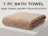 Modern Pineapple Grid Design Ultra-Soft Coral Fleece Bath Towel90x170cm Extra Thick Strong V1232-BLGYJ003