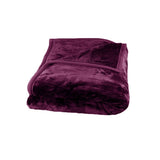 675gsm 2 Ply Solid Faux Mink Blanket Queen 200x240 cm Plum V442-BZO-BLANKET-675SOLID-PLUM-QS