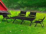 Levede Folding Camping Table Chair Set Black OD1049-BK