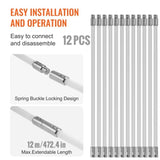 12 m Chimney Sweep Kit, w/ 12 Reinforced Nylon Flexible Rods, Ergonomic Chimney Cleaning Brush, V952-YCS39YC1PCS1SWX6XV0