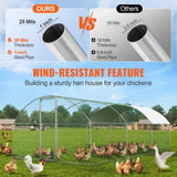 Large Metal Chicken Coop with Run, 9.8x19.3x6.5 ft Walk-in Chicken Runs for Yard with Cover, Doom V952-BRSJP6X3X2MY7DRCKV0