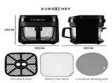 EUROCHEF 6.5L Air Fryer, Electric Digital Airfryer with Glass Container, Black V219-COKAIREC6GKA