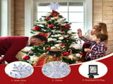 Christmas Tree Lighted with Built-in Led Rotating Snowflake Projector Lights, Hollowed Tree V1192-AZ-W-3001