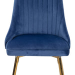 Viva Forever Set of 2 Blue Velvet Dining Chairs – Art Deco Design with Gold Metal Legs V264-DNC-414V-BLU-02