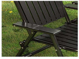 Black Portable Folding Chair - Outdoor Beach and Camping Recliner V888-ELOSUNG18322