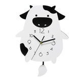 Acrylic Wall Clock Cartoon Cow Shape Silent Movement Decorative Swinging Clock for Kitchen Living V1294-YM0901-3115240042311