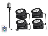 Set of 4 Pond Lights with Remote Control 20 Colors LED Submersible Fountain Lights IP68 Impermeable V1294-YM0901-3119250019011