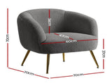Artiss Armchair Lounge Chair Accent Chairs Arm Armchairs Sherpa Boucle Charcoal UPHO-C-ARM-6020-CH