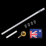 9.1m Flag Pole Kit Telescopic Heavy Duty 16 Gauge Aluminium with Flag V63-841721