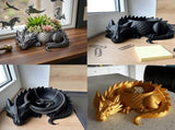 Sleeping Dragon Bowl, Fantasy Home Decor 3D Printed,Sleeping Dragon Flowerpot,Dragon Lover Gifts V1195-VOY000465BL