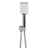 Handheld Shower Head Holder 3.1'' High Pressure Silver SHOWER-A6-SQ-SI