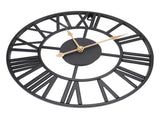 Metal Wall Clock Decor Battery Operated Silent Round Retro Style Iron Large Wall Clock for Living V1294-YM0901-3115250003011