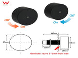 Matt Black Round 1/4 Turn Twin Shower Taps Hot Cold Wall Set Bath Vanity Mixer V1233-KC0292BL