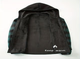 Plaid Hooded Jacket with Velvet Lining - Yellow - Size L V1106-M-APP-9978-YELL-LAULEU50