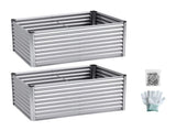 Green Fingers Raised Garden Bed 2 in 1 Modular Galvanised Planter Box Rust Resistant 240x80x60cm GB-REC-2408060-SL