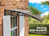 Instahut Window Door Awning 0.8mx1m Brown AWN-08X1-BR