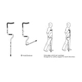 Adjustable Folding Crutch, Metallic Grey - Size 5'2" - 6'2" Durable Ergonomic Fashion Design and V1192-AZ-W-11342